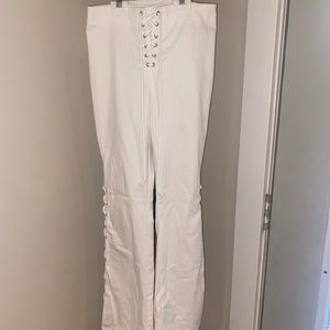 White high rise pants